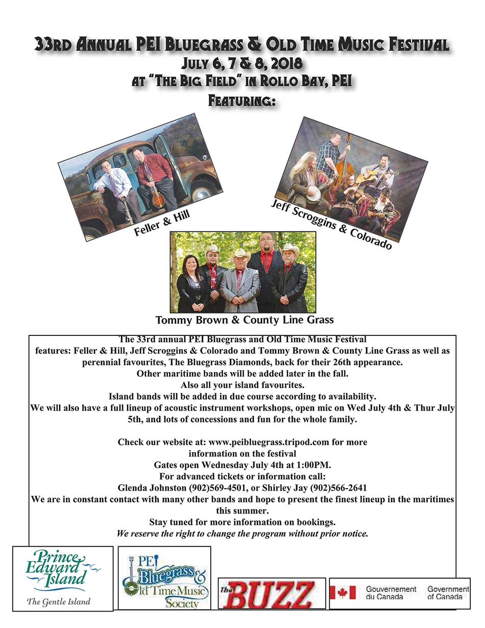 PEI Bluegrass and Old Time Music Festival Flyer